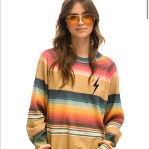 Aviator Nation Kaki serape crewneck sweatshirt